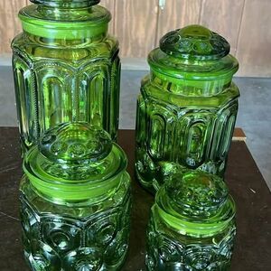 Set of 4 Vintage LE Smith Kitchen Canister Set w/ Lids